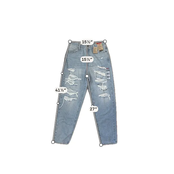 NWT Levi's High Waisted Mom Jeans Distressed Light Wash W29 L29 Grunge Y2K - Image 5