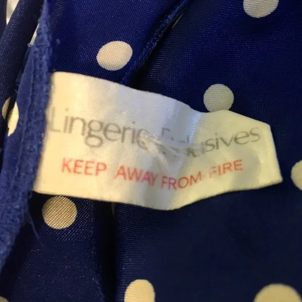 Satin Polka Dot Nightgown Blue - Image 4