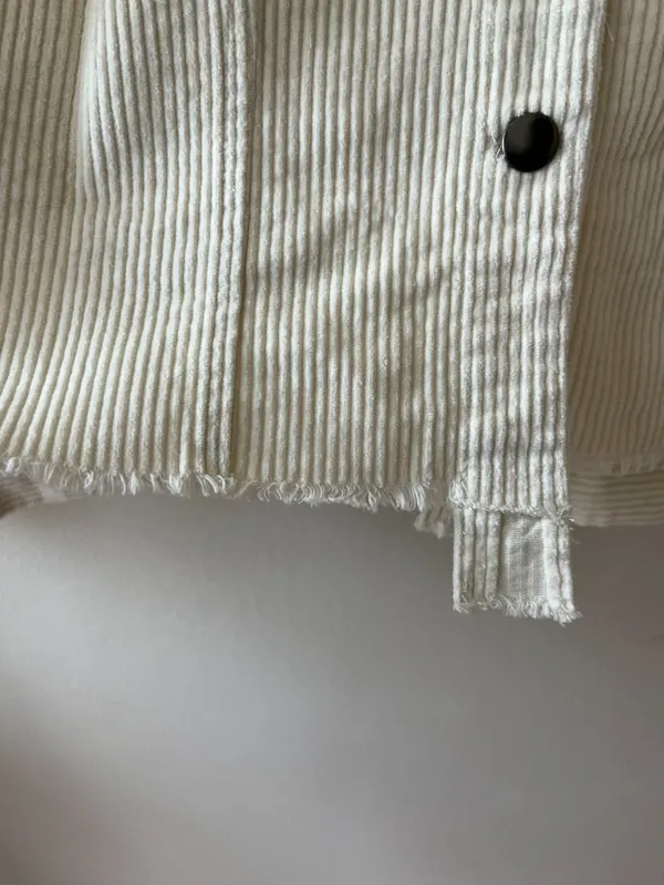 Corduroy Jacket Sz L‎ Women's Casual Solid Beige Cream Button Down with Pockets Size L - Image 3