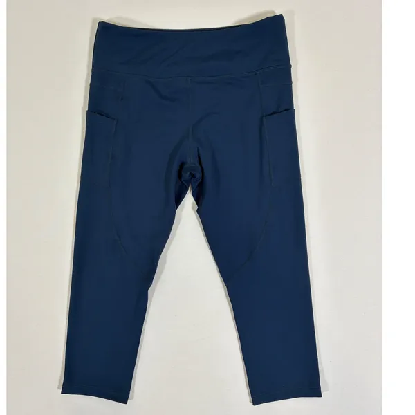 Zyia Active Womens 14-16 Navy Blue High Rise Capri Leggings Pockets Athletic - Image 8