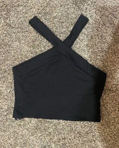Black Cross Halter Top - Image 2