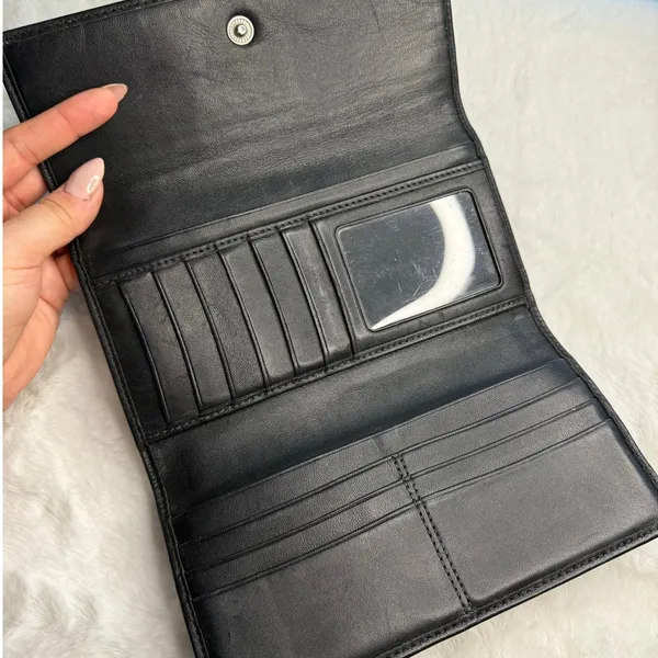 COACH Black Signature Canvas Wallet - Image 4