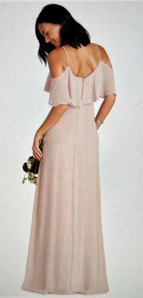 Birdy Grey Jane Convertible Chiffon Maxi Dress Gown in Taupe Size M - Image 2