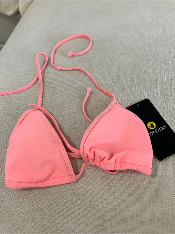 Body glove SMOOTHIES DITA TRIANGLE BIKINI TOP - CORAL, size XS, NWT - Image 3