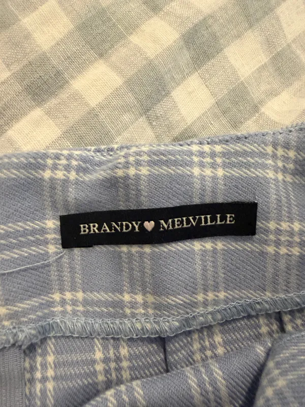 Brandy Melville Blue Plaid Mini Skirt - Image 3