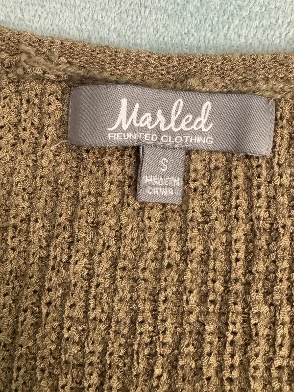 Marled Camel Brown Ribbed Knit Tank Top - Image 4