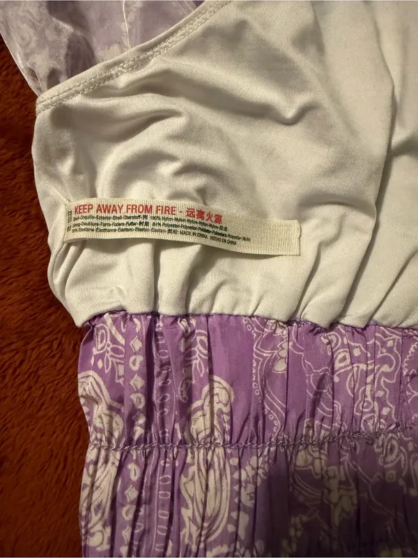 Free People Lavender Paisley High-Waist Smocked Shorts - Image 4