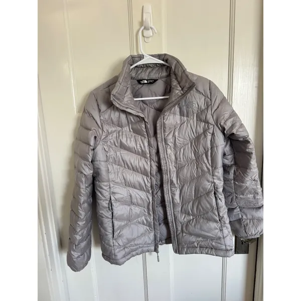 The North Face women's silver gray puffer size medium - Image 7