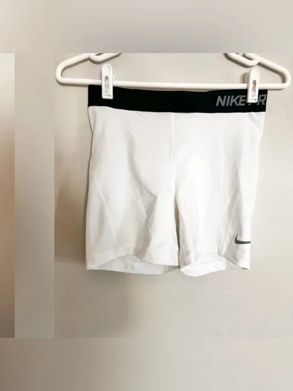 Nike Pro Dri- Fit Women’s Training Tights White Shorts Size Small Athletic. - Image 2