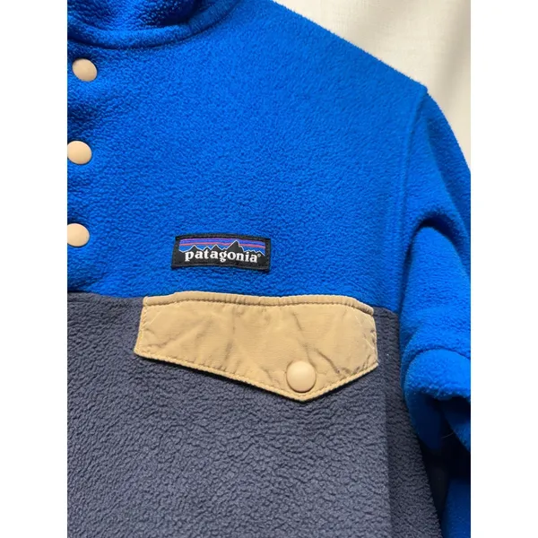 Patagonia Synchilla Snap-T Fleece Pullover Women Sz S Blue‎ Colorblock Two Tone - Image 3