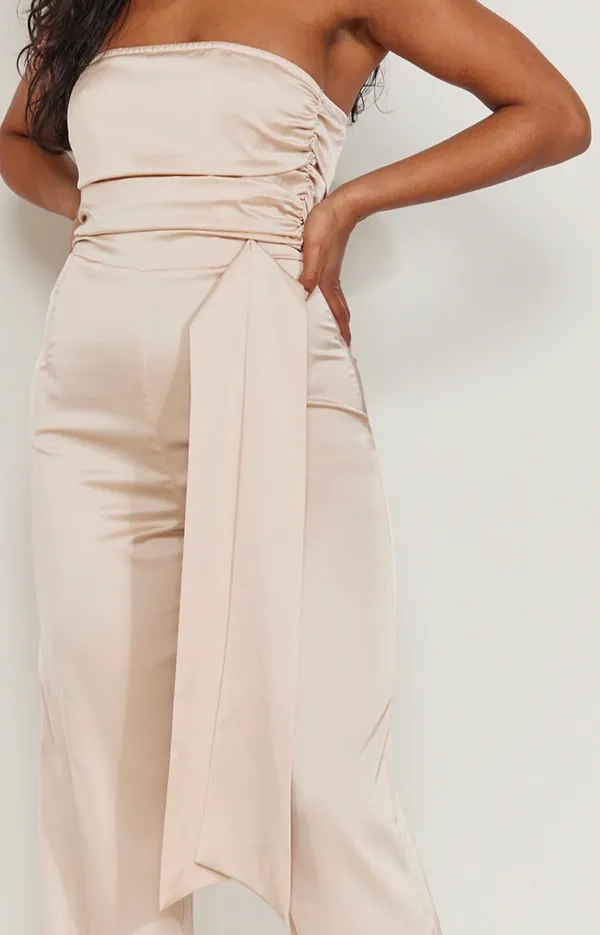 Pretty Little Thing Satin Tie Side Jumpsuit - Image 2