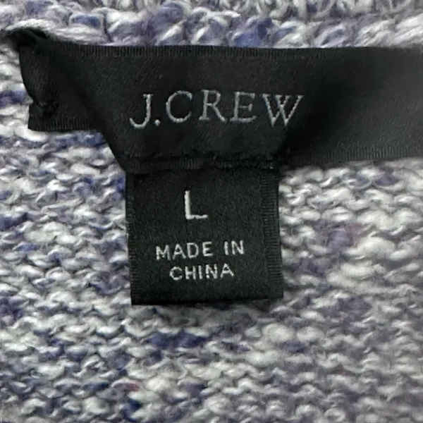 J. Crew Puff Sleeve Crew Neck Sweater‎ Purple Cotton Crew Neck Pullover Size L - Image 6