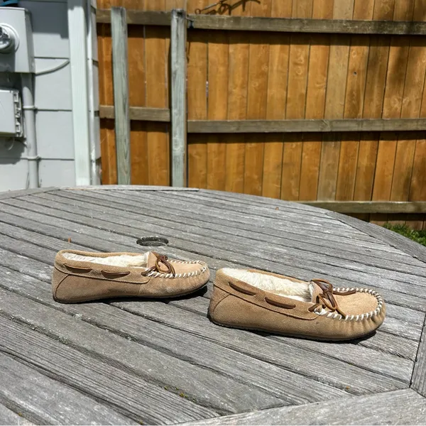 Minnetonka Fur lined Slippers Moccasins Lynda‎ Trapper Women's 5 - Image 7