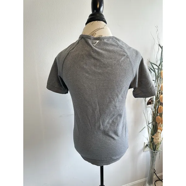 Gymshark‎ Vital Seamless 2.0 T-Shirt Tee Womens 2XL Smokey Grey Marl Crew - Image 3