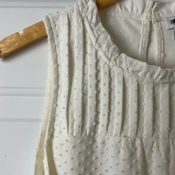 J. Crew‎ Cream Knit Babydoll Sleeveless Top Size Small - Image 6