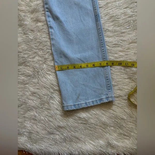 Wrangler sky Blue Women’s Leather Patch Slim Fit Cowboy Jeans Size 13/36 - Image 11