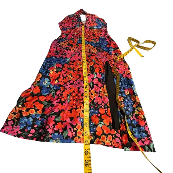 Lulus Bold Presence Floral Satin Halter Midi Dress - Size S - Image 8
