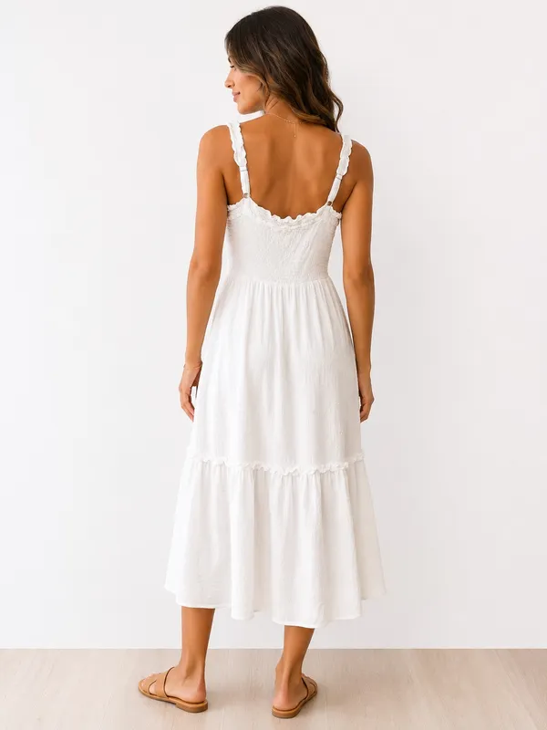 Maurice’s White Smocked Midi Dress - Image 2