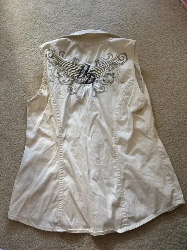 Y2K Harley-Davidson Cream Tank - Image 4