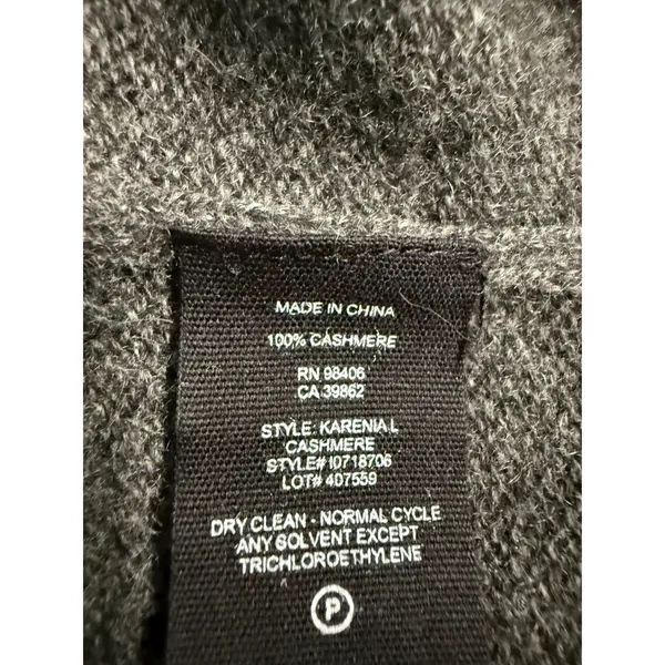 Theory Karenia‎ L Cashmere Sweater Womens Small Charcoal Grey Crew Neck I0718706 - Image 7