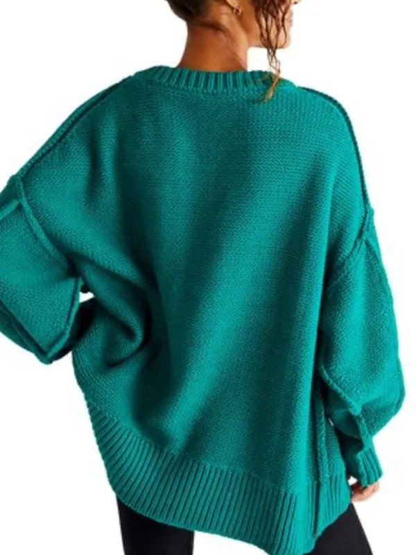 Free People Allie V - Neck Mountain View Large Oversized Comfy chunky - Image 3