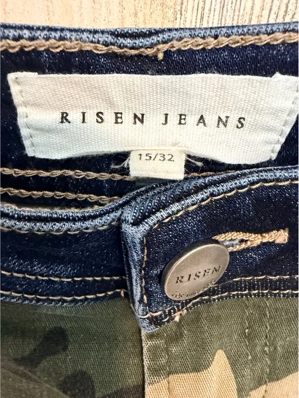 Risen Jeans Camo Wide Leg High Rise Stretch Pants Size 15/32 Y2K - Image 4