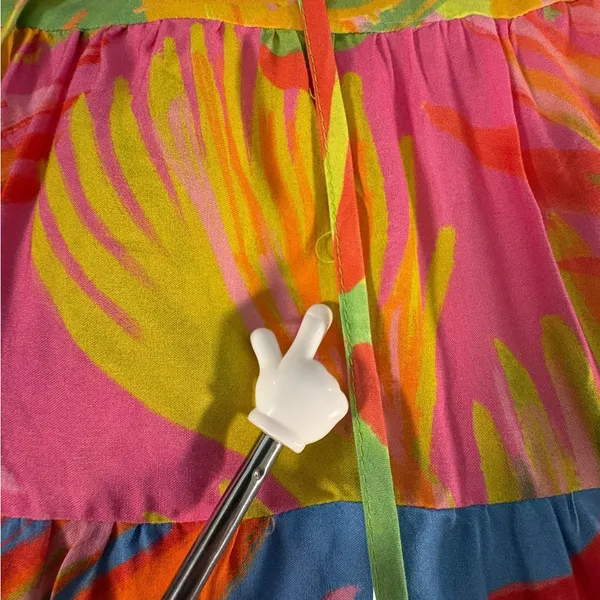 Farm Rio Tropical Print Puff Sleave Mini Dress XS Resort Vacation Sundress - Image 13