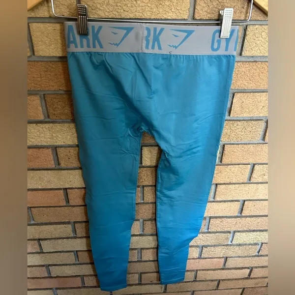 Gymshark Fit Seamless Leggings Blue Athletic Pants Elastic Waistband Size XS - Image 2