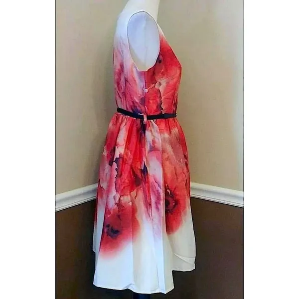 Little Mistress Ivory Watercolor Floral Dress US 10 Cocktail Retro Modcloth Elate Evening $129 - Image 2