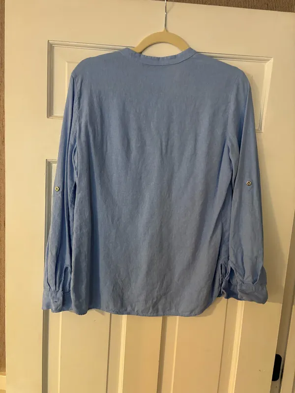 Zara light blue button down blouse  - Image 2