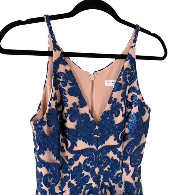 Dress the Population Blair Dress in Navy/Nude - Image 8