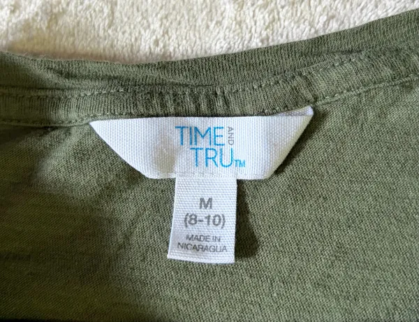 Time And Tru Womens Tiered Ruffle Blouse - Olive Green Short Sleeve Shirt - Image 5