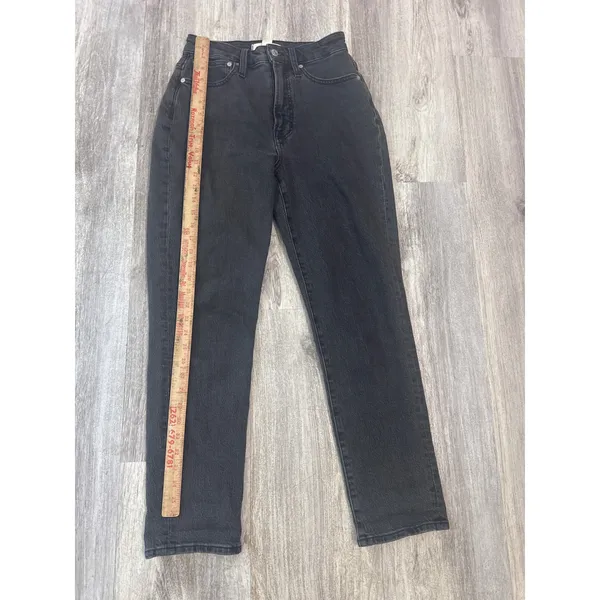 Madewell Curvy Perfect Vintage Jean High‎ Rise Tapered Black Lunar Wash Size 26 - Image 8