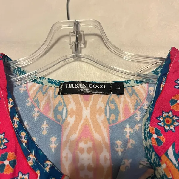 Urban Coco Boho Pullover Southwestern Tunic Top with Tassel Tie size L - Image 5