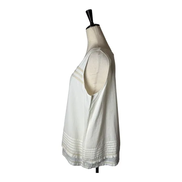 Lilla P Tank Top Women Large White Cotton Lace Double‎ Layer Shell NWT Boho - Image 7