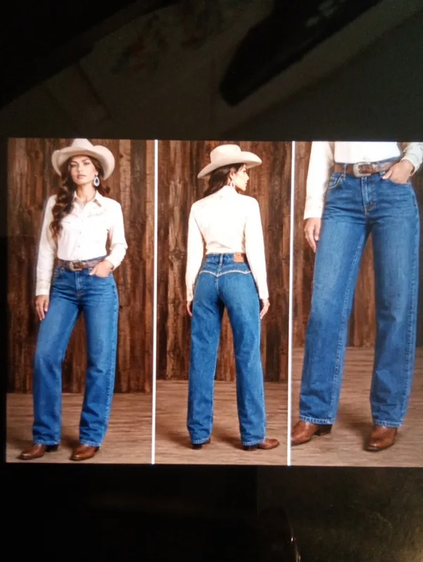 Rockies Vintage Relaxed High Rise Western Cowgirl 90s Womens Jeans Size 3/4 - Image 2