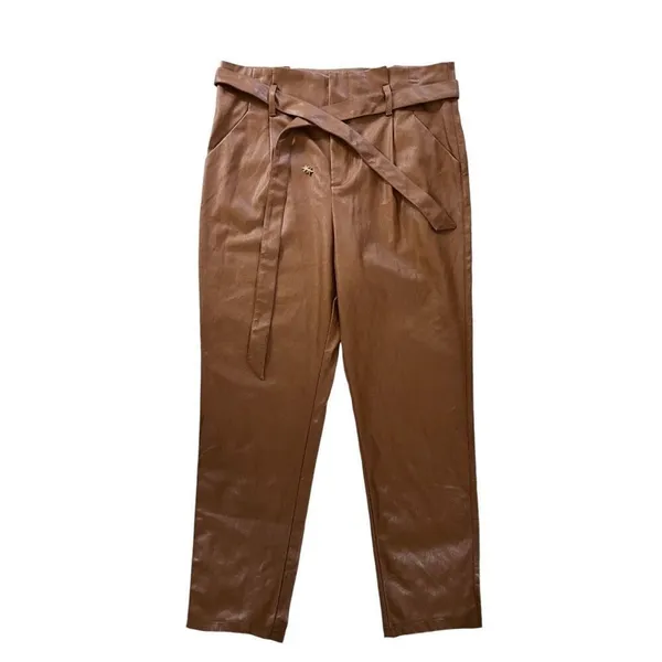 LUCY PARIS womens faux leather pleated‎ casual pants - Image 2