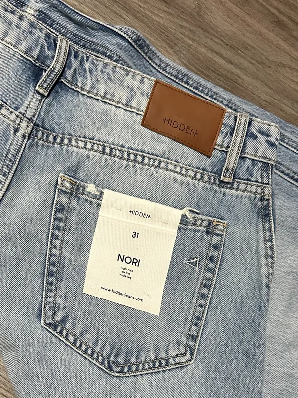 Hidden Jeans High-Rise Light Blue Extra Wide Leg Distressed Jeans - Image 3