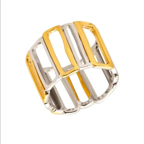 SILPADA Sterling Silver and Gold Tone Framework Two Tone Ring Sz 6 - Image 4