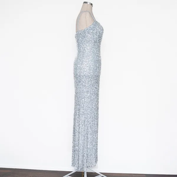 Betsy &‎ Adam - Ice Blue Sequined Floor Length Gown - Image 5