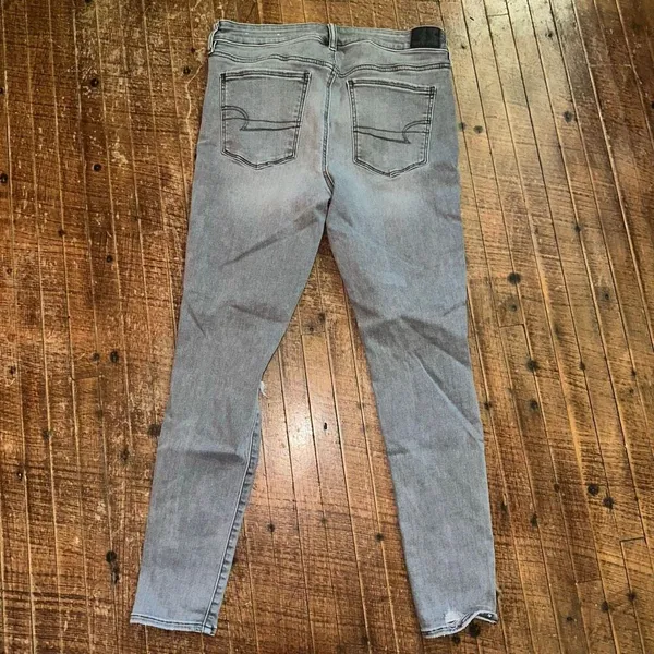 American Eagle distressed black 12 stretchy classic jeggings - Image 3