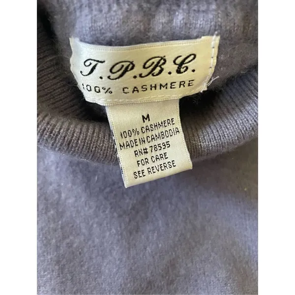 Vintage T.P.B.C. 100% cashmere turtleneck Sweater M - Image 2