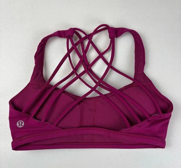 Lululemon Free To Be Bra in Deep Fuchsia Size 4 - Image 4
