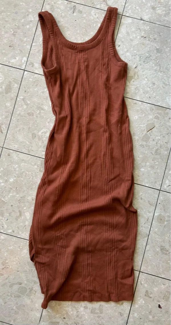 A New Day Brown Ribbed Fitted Dress - Image 2