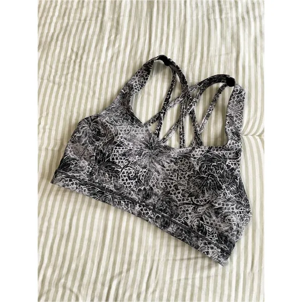 Lululemon Free To Be Serene Bra Size 8 Serigraph Starlight Black Multi - Image 3