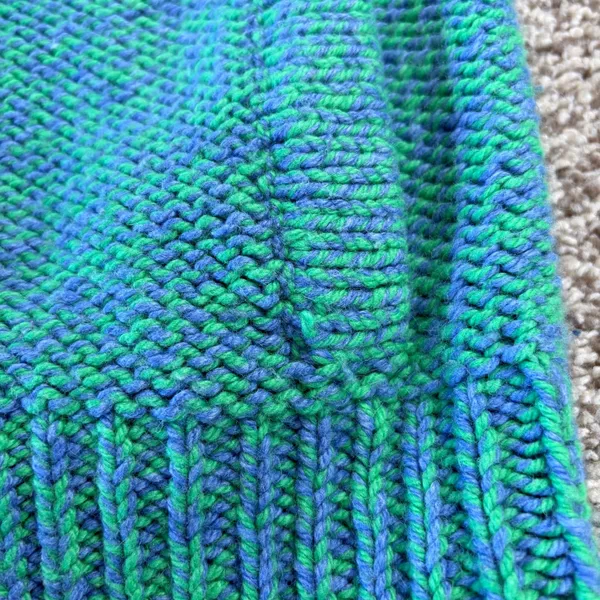 American Eagle Chunky Knit Shawl Collar Cardigan Sweater LG Green Blue‎ Pockets - Image 7