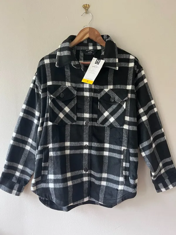 Member's Mark‎ Women's Shacket Sz M Button Down Chest Pocket - Image 2