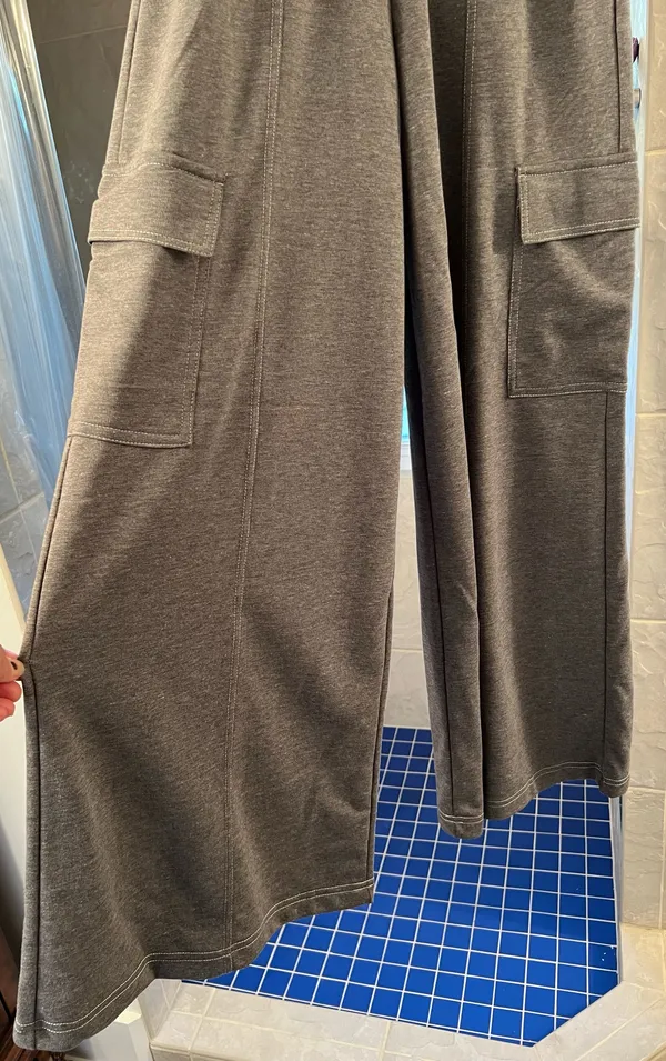 Forever 21 Wide Leg Elastic Waist Grey Pants - Image 3