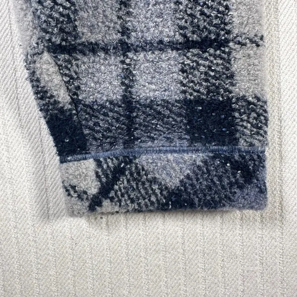 Vintage Woolrich Women’s XL Blue Plaid Fleece Pullover Long Sleeve Crewneck - Image 8