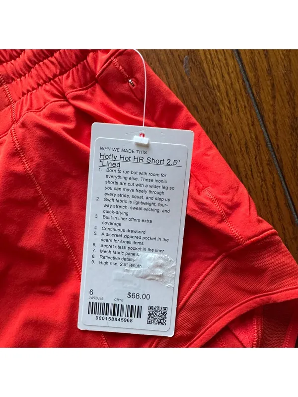 Lululemon Hotty Hot Short High Rise 2.5” Cherry Ember Size 6 NWT - Image 4